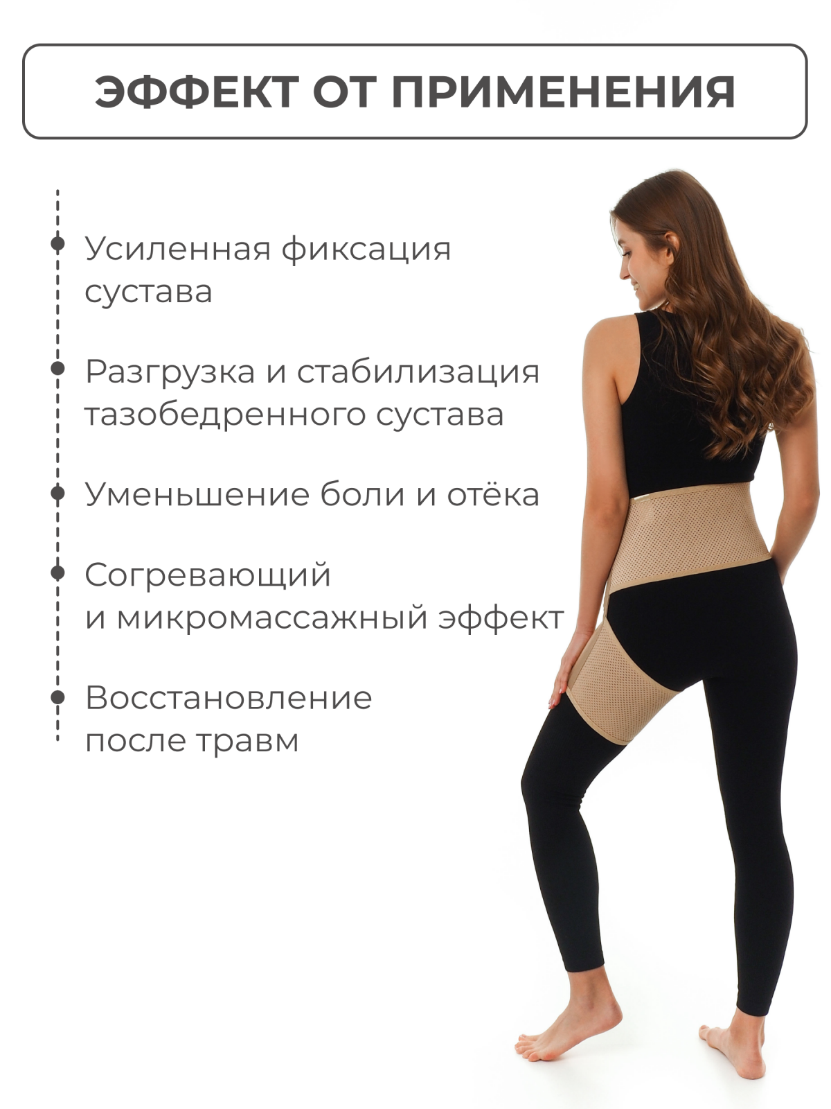 Бандаж для тазобедренных суставов (левый), M (90-100) Технологии здоровья  S-HT12HT
