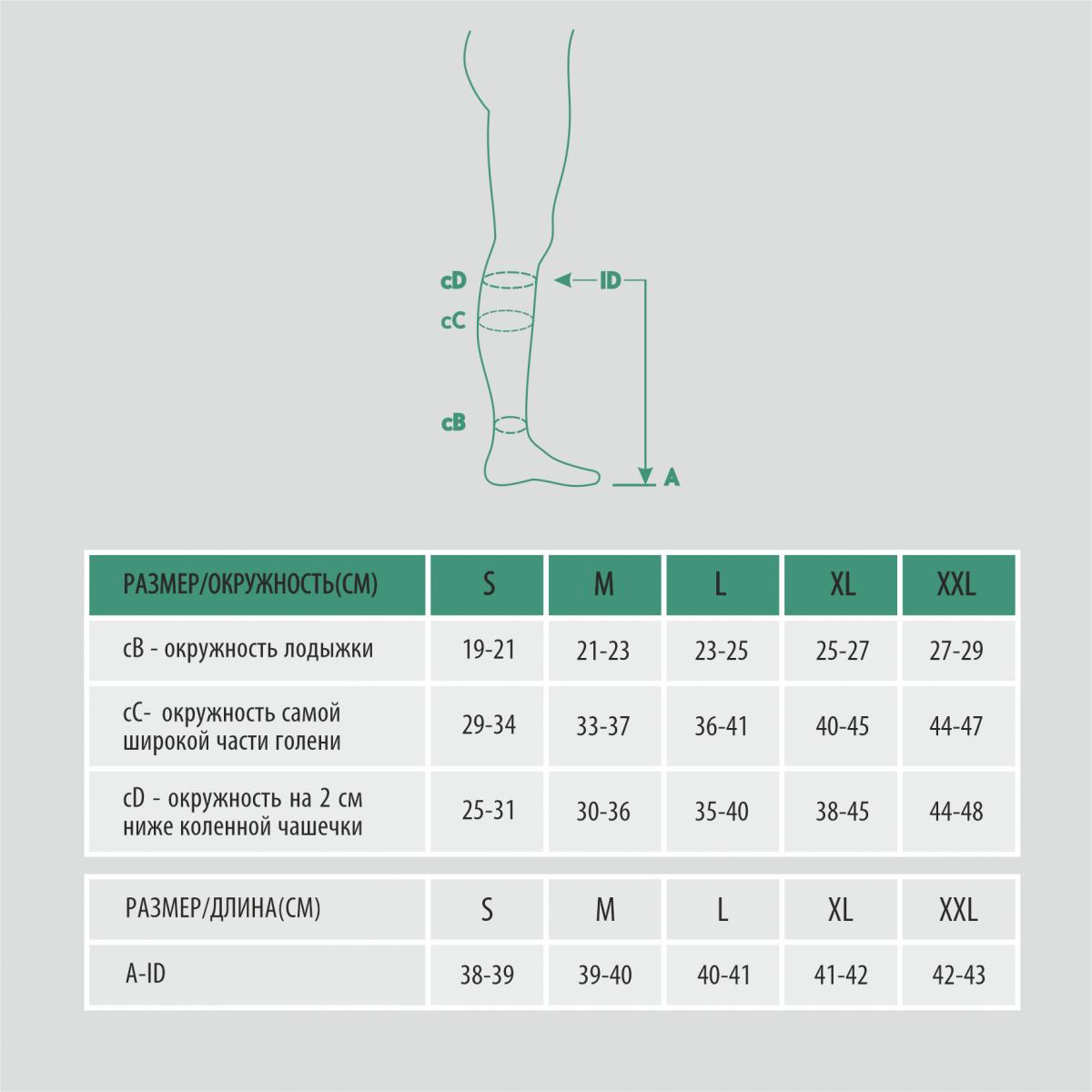 Компрессионные гольфы Технологии здоровья  Открытый носок, 2 кл 30-40  mmHg, XL, Бежевый, плотные